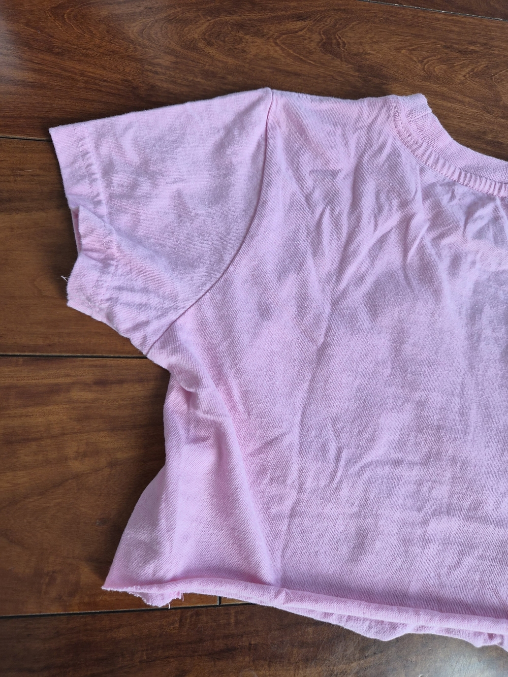 Barbie Pink Graphic Cropped Tee | Custom Raw Hem Top (Fits XS) - Picture 15 of 16